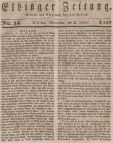 Elbinger Zeitung, No. 14 Sonnabend, 31. Januar 1846