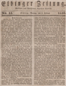 Elbinger Zeitung, No. 15 Montag, 2. Februar 1846