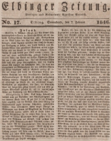 Elbinger Zeitung, No. 17 Sonnabend, 7. Februar 1846