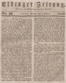 Elbinger Zeitung, No. 18 Montag, 9. Februar 1846