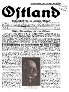 Ostland : Wochenschrift für die gesamte Ostmark, Jg. 10, 1929, Nr 37.