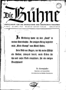 Die Bühne. Jg. [6], 1940, H. 8