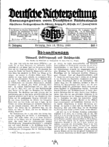 Deutsche Richterzeitung, Jg. 25, 1933, H. 3.