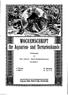 Wochenschrift für Aquarien und Terrarienkunde, 22. Jg. 1925, Nr. 5.