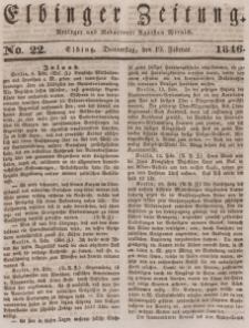 Elbinger Zeitung, No. 22 Donnerstag, 19. Februar 1846
