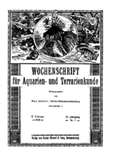 Wochenschrift für Aquarien und Terrarienkunde, 22. Jg. 1925, Nr. 7.
