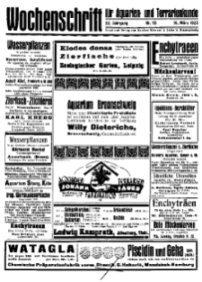 Wochenschrift für Aquarien und Terrarienkunde, 22. Jg. 1925, Nr. 10.