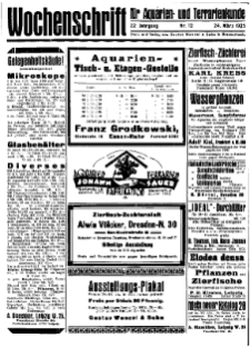 Wochenschrift für Aquarien und Terrarienkunde, 22. Jg. 1925, Nr. 12.