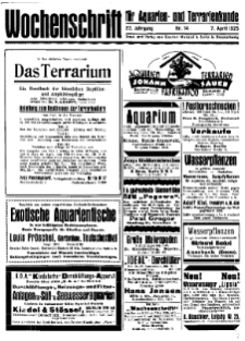 Wochenschrift für Aquarien und Terrarienkunde, 22. Jg. 1925, Nr. 14.