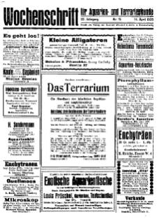Wochenschrift für Aquarien und Terrarienkunde, 22. Jg. 1925, Nr. 15.