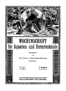 Wochenschrift für Aquarien und Terrarienkunde, 22. Jg. 1925, Nr. 24.