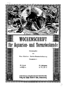 Wochenschrift für Aquarien und Terrarienkunde, 22. Jg. 1925, Nr. 26.