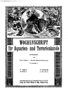 Wochenschrift für Aquarien und Terrarienkunde, 22. Jg. 1925, Nr. 32.