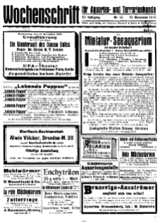 Wochenschrift für Aquarien und Terrarienkunde, 22. Jg. 1925, Nr. 45.