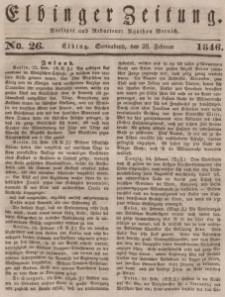 Elbinger Zeitung, No. 26 Sonnabend, 28. Februar 1846
