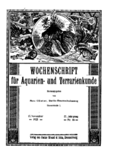 Wochenschrift für Aquarien und Terrarienkunde, 22. Jg. 1925, Nr. 46.