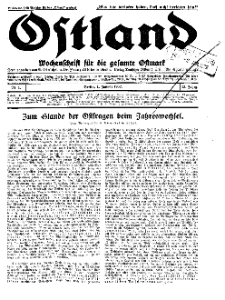 Ostland : Wochenschrift für die gesamte Ostmark, Jg. 13, 1932, Nr 1.