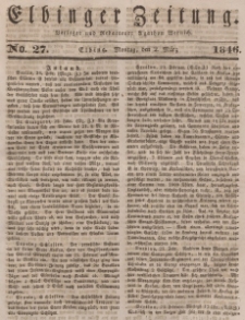 Elbinger Zeitung, No. 27 Montag, 2. März 1846