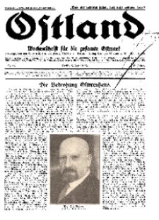 Ostland : Wochenschrift für die gesamte Ostmark, Jg. 13, 1932, Nr 15.