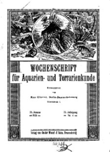 Wochenschrift für Aquarien und Terrarienkunde, 23. Jg. 1926, Nr. 4.