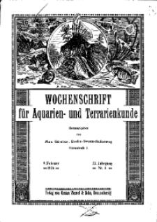 Wochenschrift für Aquarien und Terrarienkunde, 23. Jg. 1926, Nr. 6.