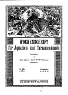 Wochenschrift für Aquarien und Terrarienkunde, 23. Jg. 1926, Nr. 11.
