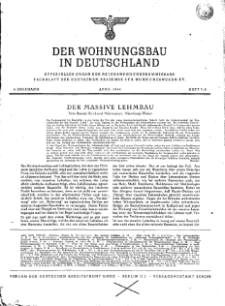 Der Wohnungsbau in Deutschland, Jg. 4, 1944, H. 7/8