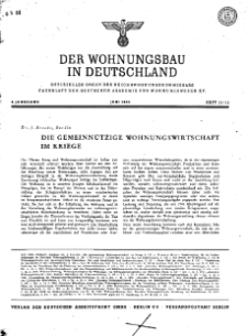 Der Wohnungsbau in Deutschland, Jg. 4, 1944, H. 11/12