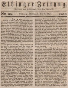 Elbinger Zeitung, No. 35 Sonnabend, 21. März 1846