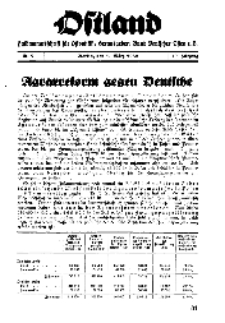 Ostland : Halbmonatsschrift für Ostpolitik, Jg. 19, 1938, Nr 5.
