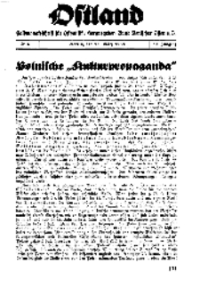 Ostland : Halbmonatsschrift für Ostpolitik, Jg. 19, 1938, Nr 6.