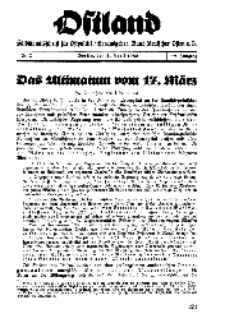 Ostland : Halbmonatsschrift für Ostpolitik, Jg. 19, 1938, Nr 7.