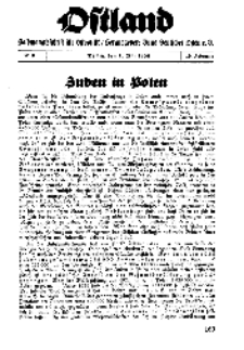 Ostland : Halbmonatsschrift für Ostpolitik, Jg. 19, 1938, Nr 9.