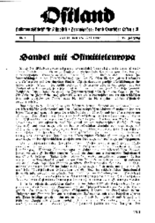 Ostland : Halbmonatsschrift für Ostpolitik, Jg. 19, 1938, Nr 10.