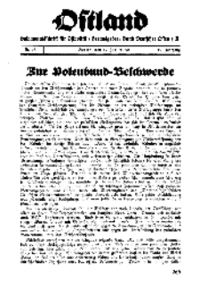 Ostland : Halbmonatsschrift für Ostpolitik, Jg. 19, 1938, Nr 13.