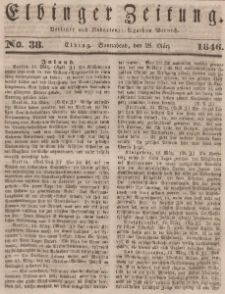 Elbinger Zeitung, No. 38 Sonnabend, 28. März 1846