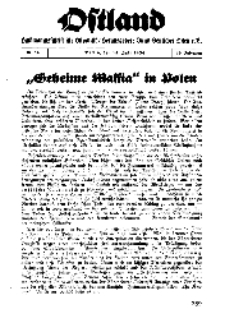 Ostland : Halbmonatsschrift für Ostpolitik, Jg. 19, 1938, Nr 14.