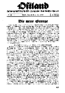Ostland : Halbmonatsschrift für Ostpolitik, Jg. 19, 1938, Nr 22.