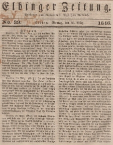 Elbinger Zeitung, No. 39 Montag, 30. März 1846