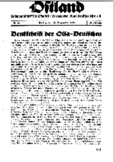 Ostland : Halbmonatsschrift für Ostpolitik, Jg. 19, 1938, Nr 24.