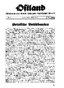 Ostland : Halbmonatsschrift für Ostpolitik, Jg. 18, 1937, Nr 5.