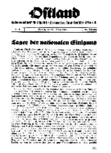 Ostland : Halbmonatsschrift für Ostpolitik, Jg. 18, 1937, Nr 6.