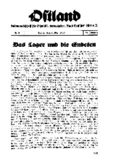 Ostland : Halbmonatsschrift für Ostpolitik, Jg. 18, 1937, Nr 9.