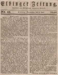 Elbinger Zeitung, No. 43 Donnerstag, 9. April 1846
