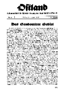 Ostland : Halbmonatsschrift für Ostpolitik, Jg. 18, 1937, Nr 11.