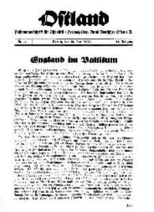 Ostland : Halbmonatsschrift für Ostpolitik, Jg. 18, 1937, Nr 14.