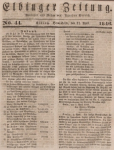 Elbinger Zeitung, No. 44 Sonnabend, 11. April 1846