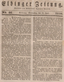 Elbinger Zeitung, No. 46 Donnerstag, 16. April 1846