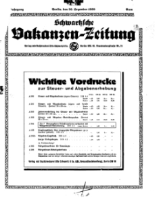 Schwartzsche Vokanzen-Zeitung, Jg. 69, 1939, Nr 52