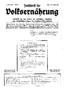 Zeitschrift für Volksernährung, 13. Jg. 1938, H. 16.
